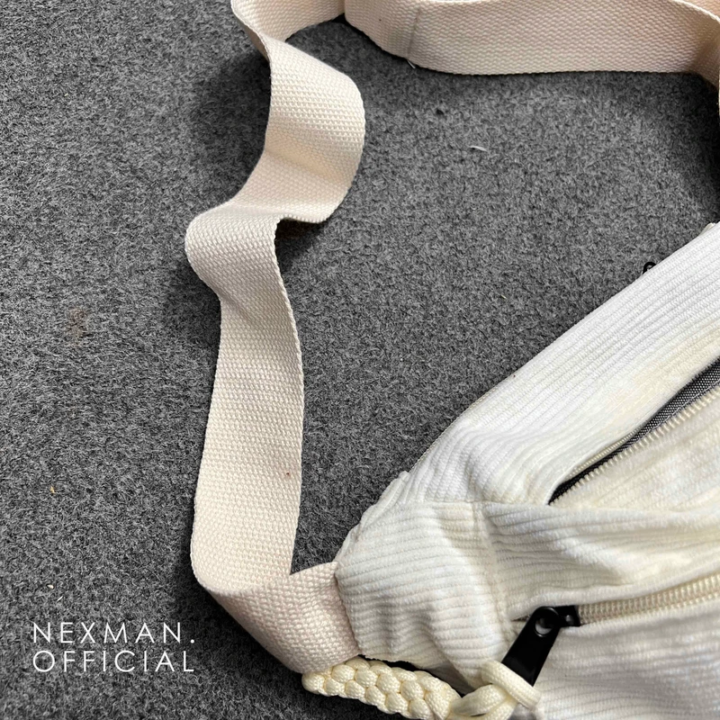 CORD CHEST BAG FOR MEN - WHITE - Thumbnail 3