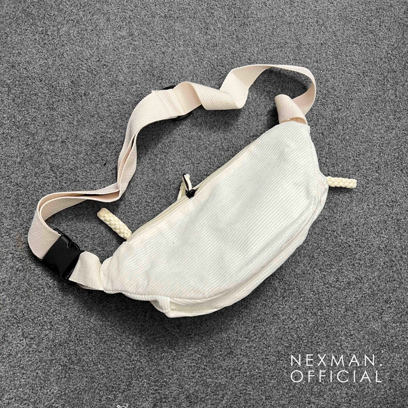 CORD CHEST BAG FOR MEN - WHITE - Thumbnail 4
