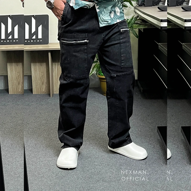GT ZIP BLACK - BAGGY JEANS