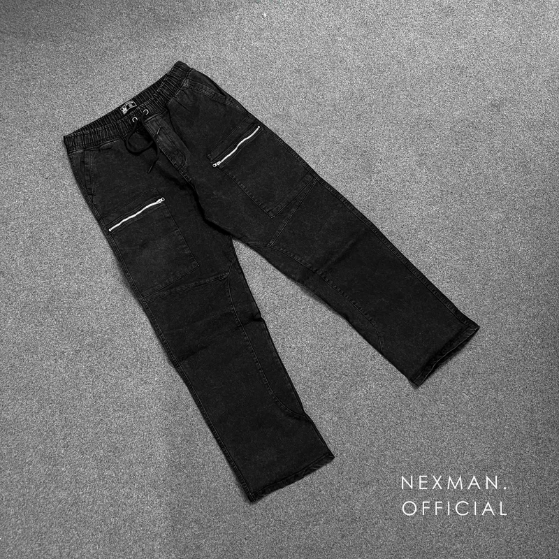 GT ZIP BLACK - BAGGY JEANS