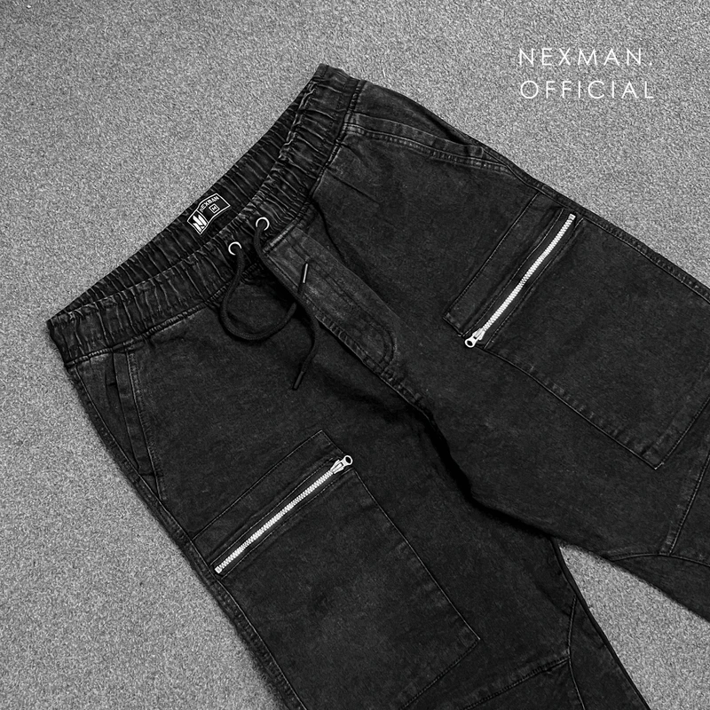 GT ZIP BLACK - BAGGY JEANS - Thumbnail 3