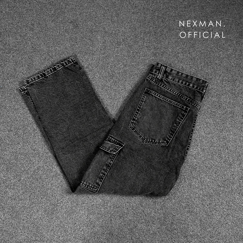 BR - 6POCKET BAGGY JEANS - BLACK - Thumbnail 4