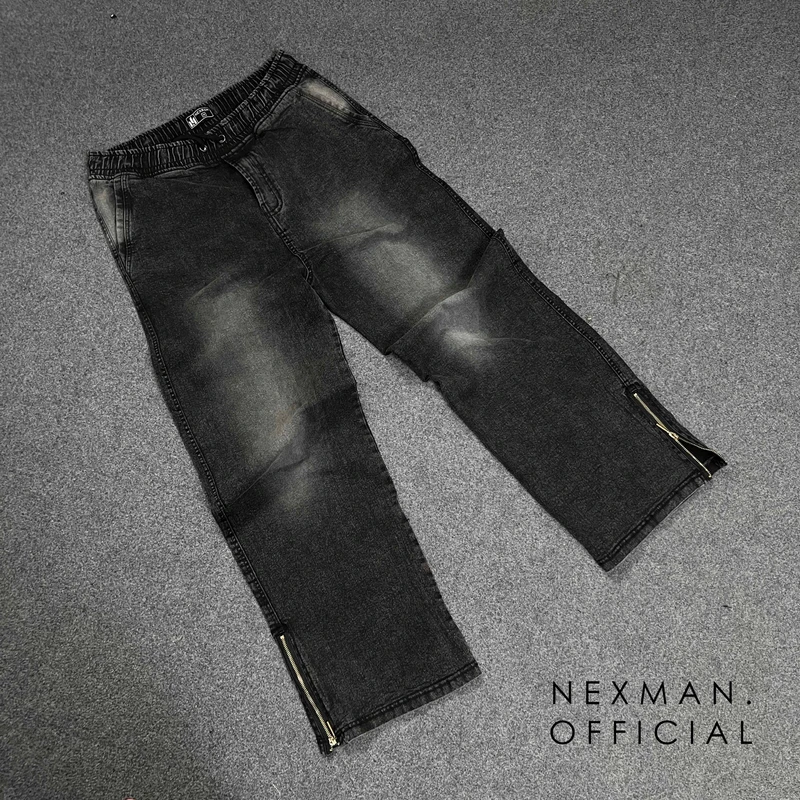 BIG ZIPPER BAGGY JEANS