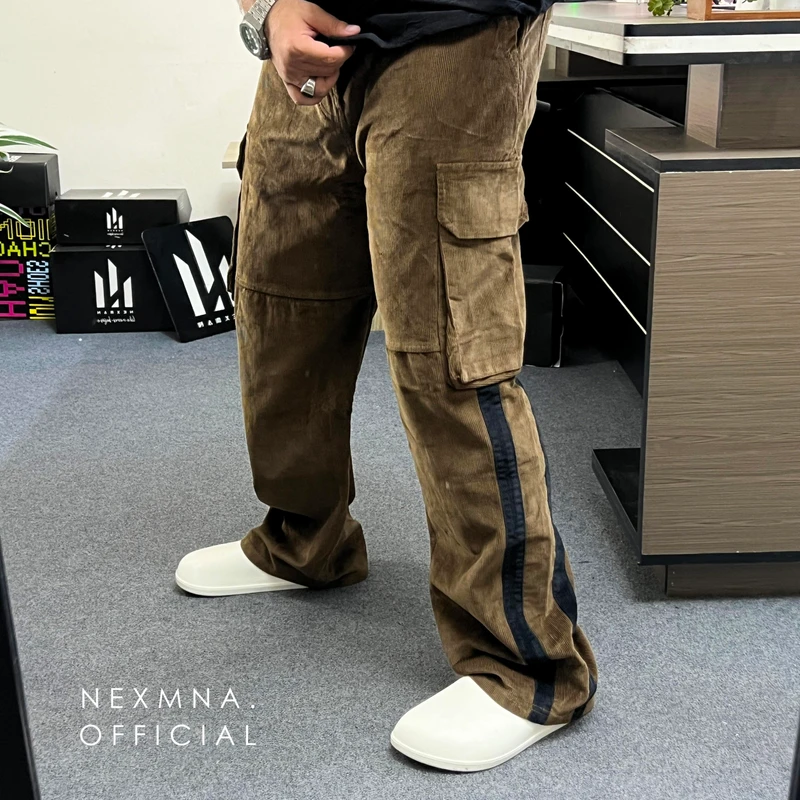 CORD BAGGY CARGO - BROWN