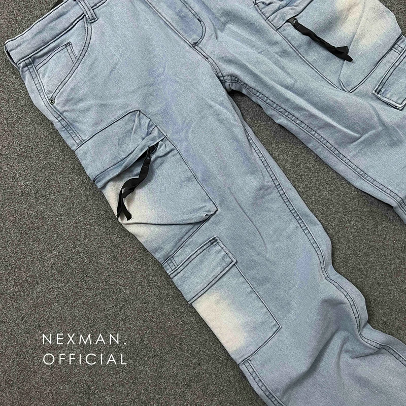 8 POCKET LIGHT BLUE BAGGY JEANS