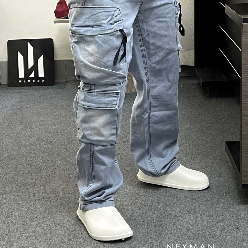 8 POCKET LIGHT BLUE BAGGY JEANS - Thumbnail 4