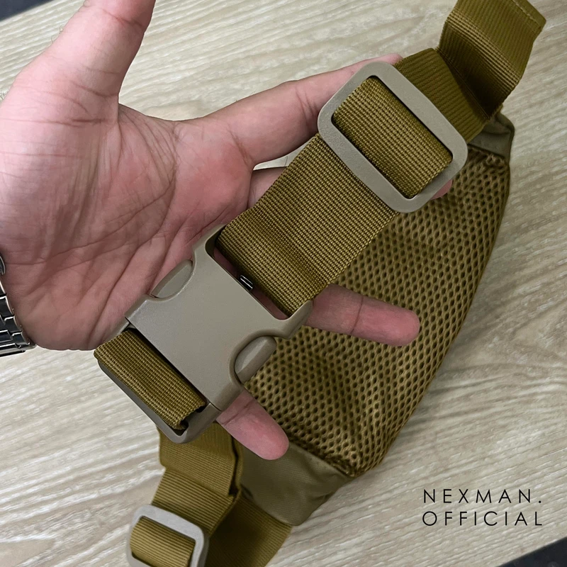 GLITCH LIGHT OLIVE - CHEST BAG FOR MEN - Thumbnail 3