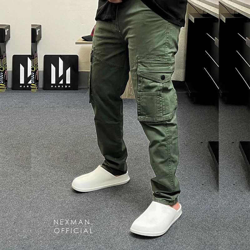 SLIM FIT 6POCKET CARGO - OLIVE