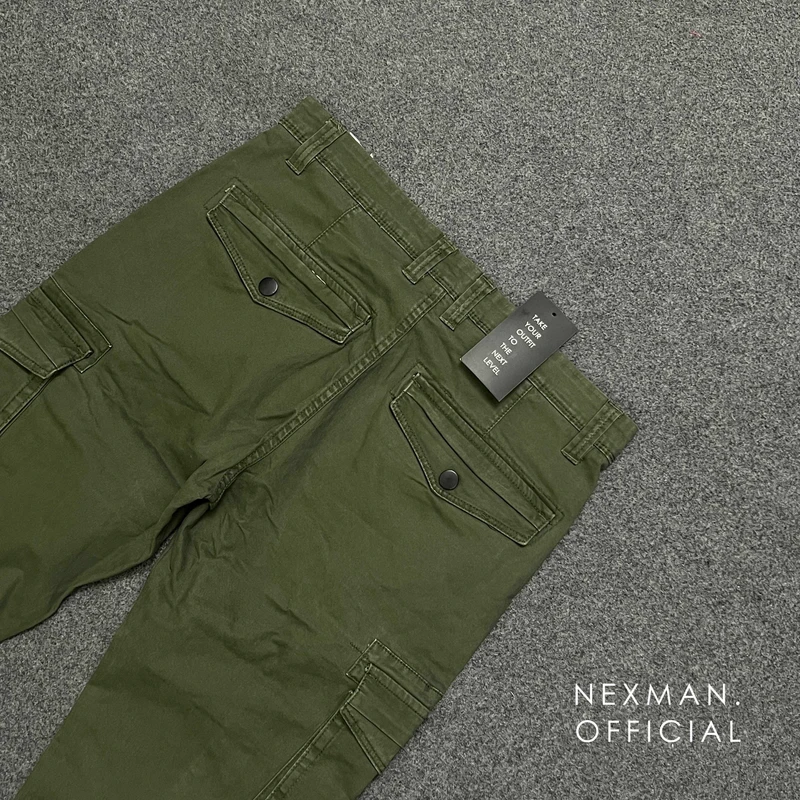 SLIM FIT 6POCKET CARGO - OLIVE - Thumbnail 3
