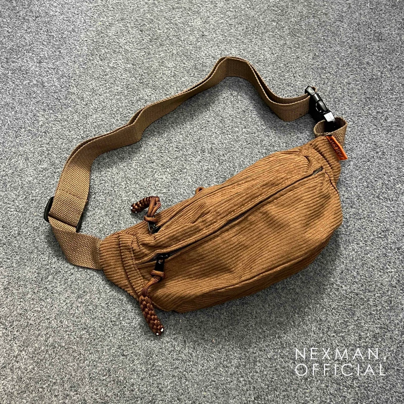 CORD CHEST BAG - BROWN