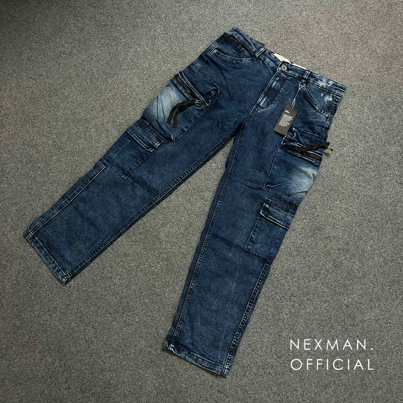 8 POCKET NAVY BLUE BAGGY JEANS