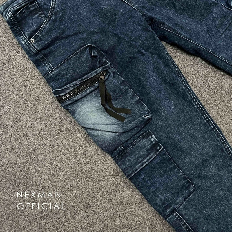8 POCKET NAVY BLUE BAGGY JEANS