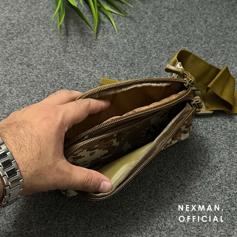 GLITCH OLIVE - CHEST BAG FOR MEN - Thumbnail 3
