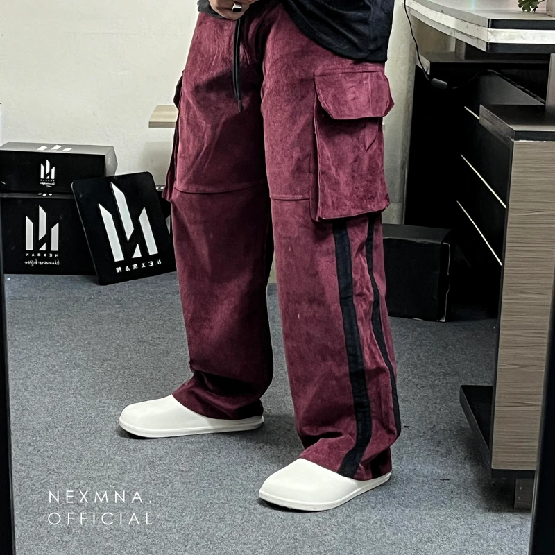 CORD BAGGY CARGO - MAROON