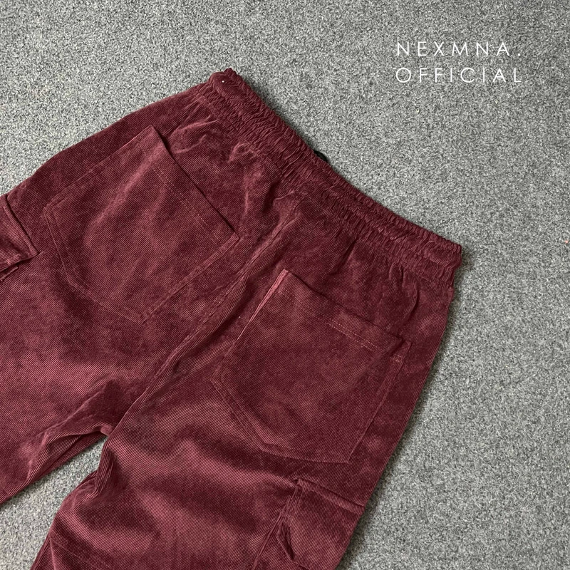 CORD BAGGY CARGO - MAROON - Thumbnail 3