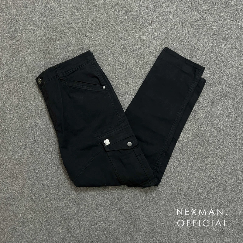 SLIM FIT 6POCKET CARGO - BLACK - Thumbnail 3