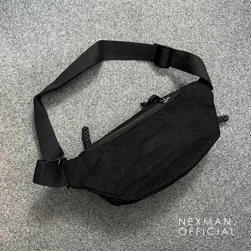 CORD CHEST BAG - BLACK - Thumbnail 4