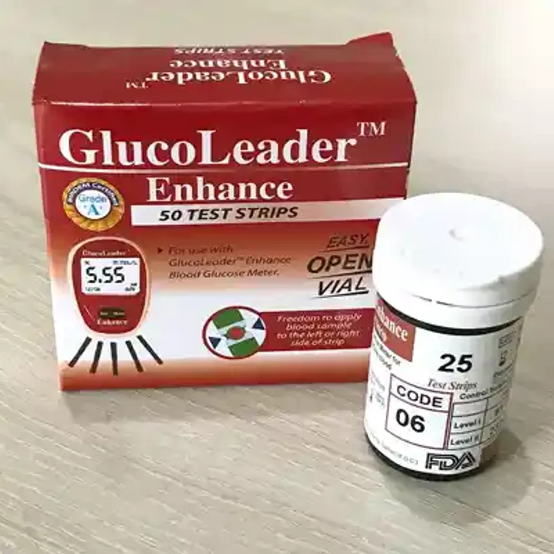 Glucoleader Enhance Blood Glucose Test Strips Red 25's Pack