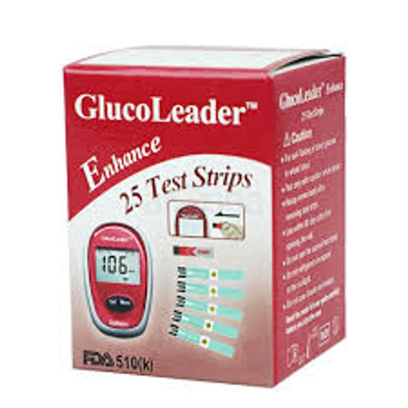 Glucoleader Enhance Blood Glucose Test Strips Red 25's Pack