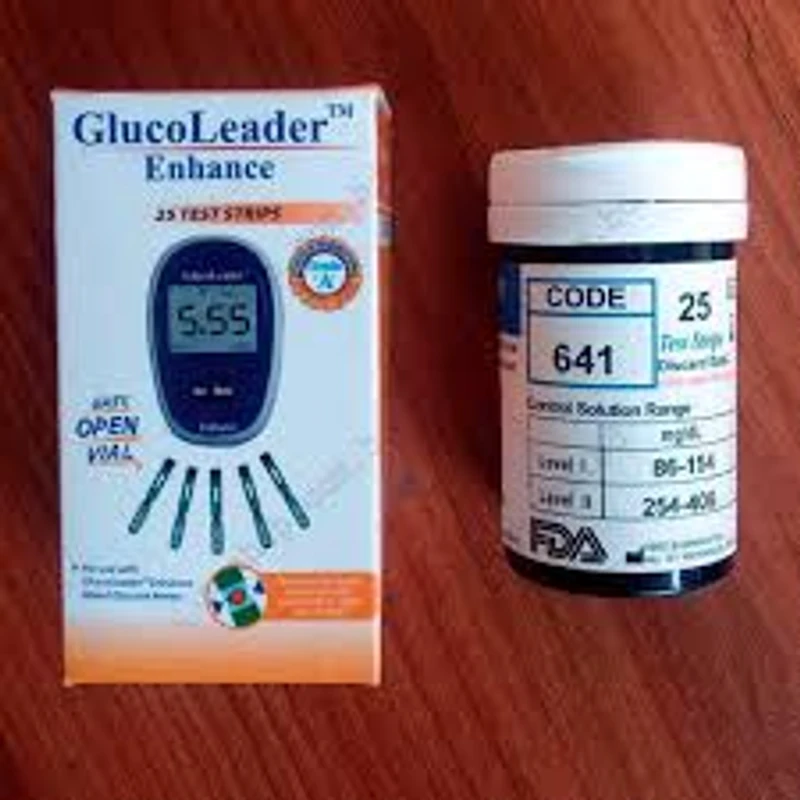 GlucoLeader Enhance BLUE Strips For Blood Glucose Monitor 25 Test Strips