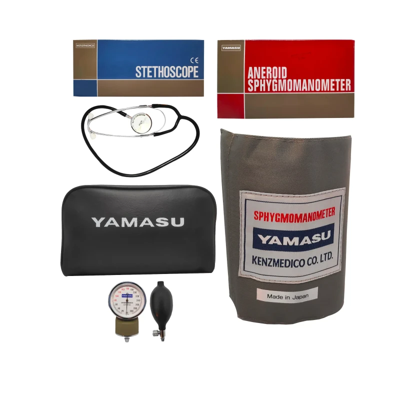 Yamasu Aneroid Sphygmomanometer with Stethoscope (Made in Japan)