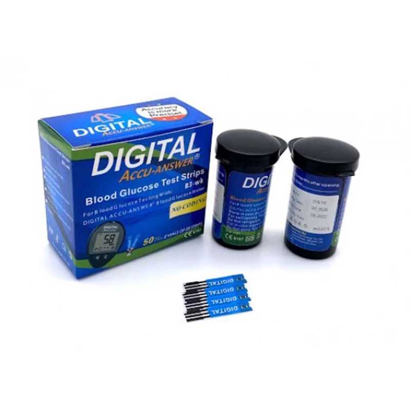 Accu-Answer Digital Blood Glucose Test Strips – 100pcs