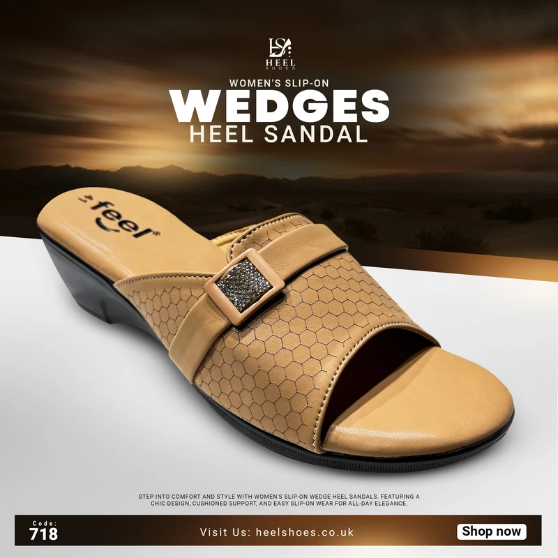 Women's Slip-on Wedges Heels Sandals-718 - Image 7