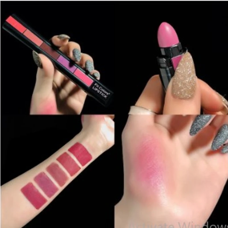 5 In 1 Matte Lipstick Kit Waterproof-Shade-01 - Image 4