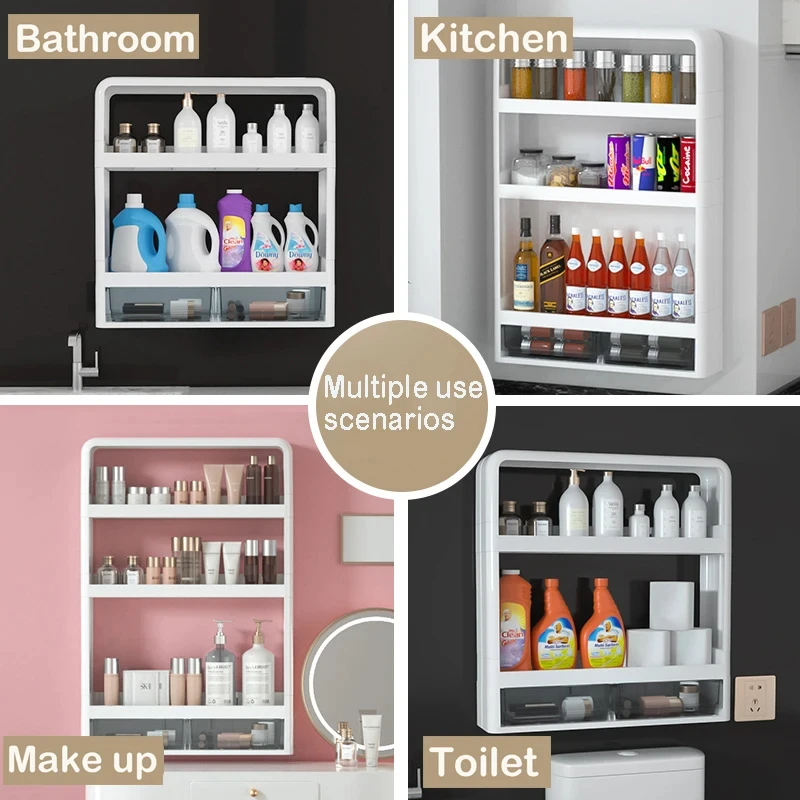 Multifunctional Kitchen Countertop Bottle Storage  Rack Bathroom Toiletries Storage  shelf Cosmetics Organizer - Image 3