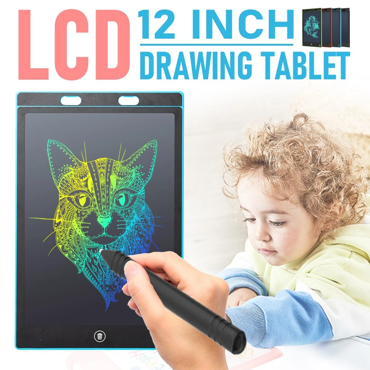 12 Inch LCD Writing Tablet Drawing Board Kids Graffiti Sketchpad Toys Handwriting Blackboard Magic Drawing Boards Toy Gift - Image 1