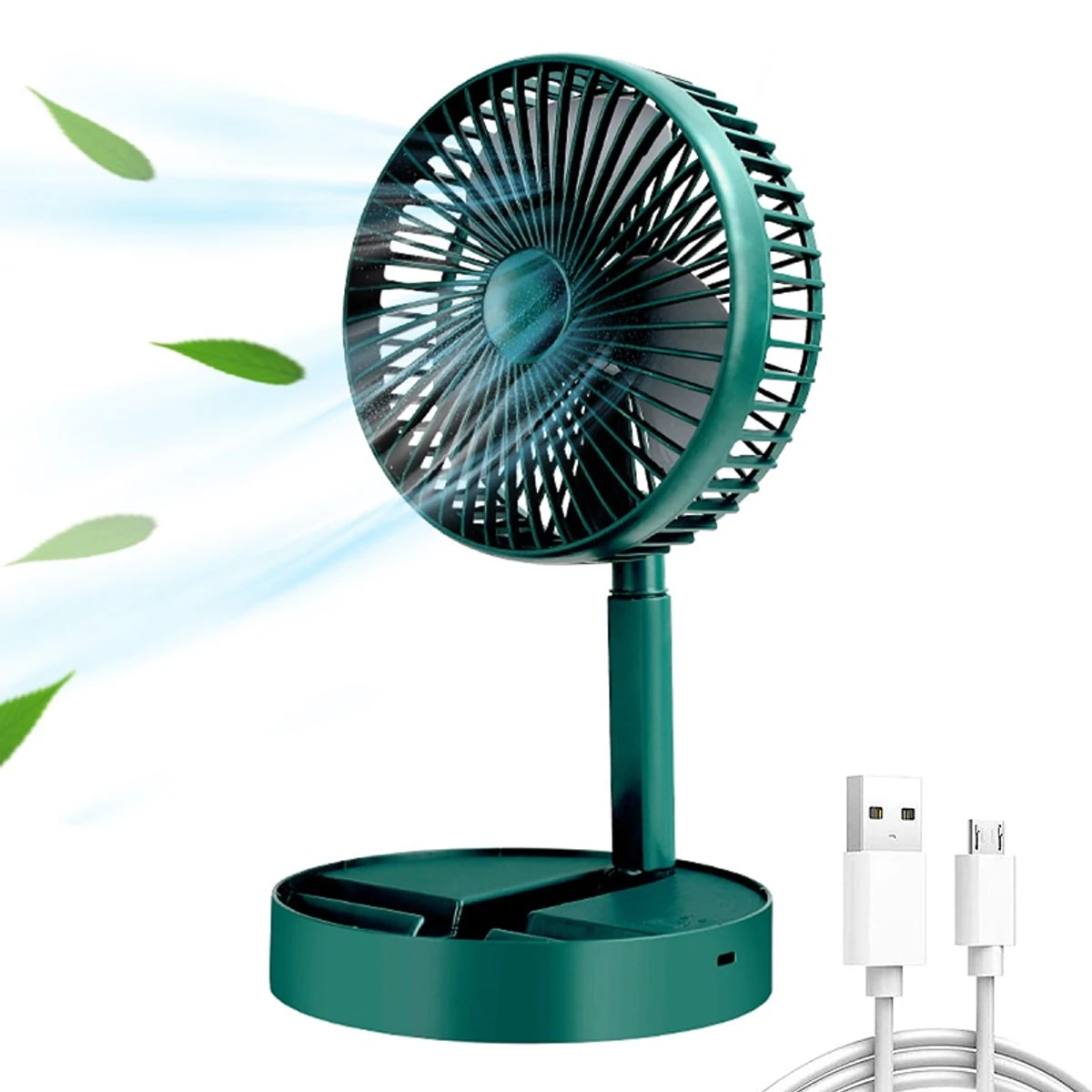 Portable Folding Fan Desktop Floor Cooling Fan USB Rechargeable Cordless Table