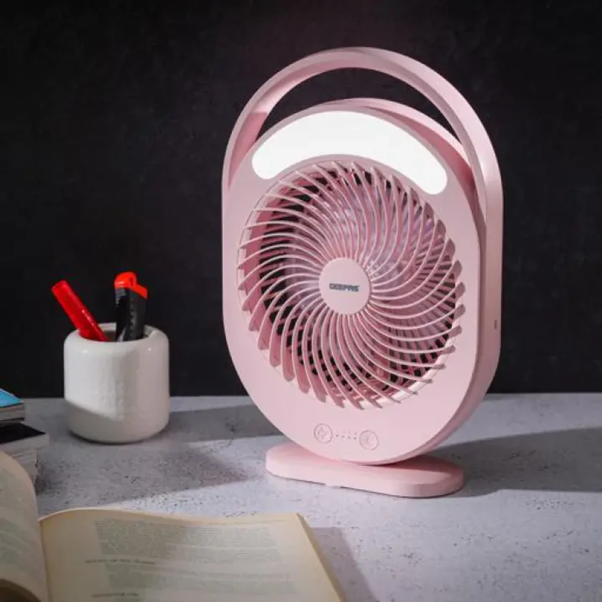 Rechargeable LED Multifunctional Table Fan KM-F0336