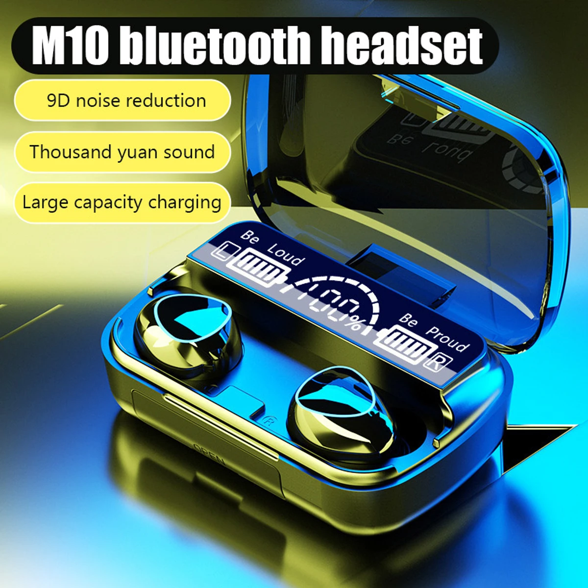 M10 TWS Wireless Earphones Touch Control Bluetooth 5.1  Wireless Headset Waterproof 9D Hifi Quality Earbuds - Image 1