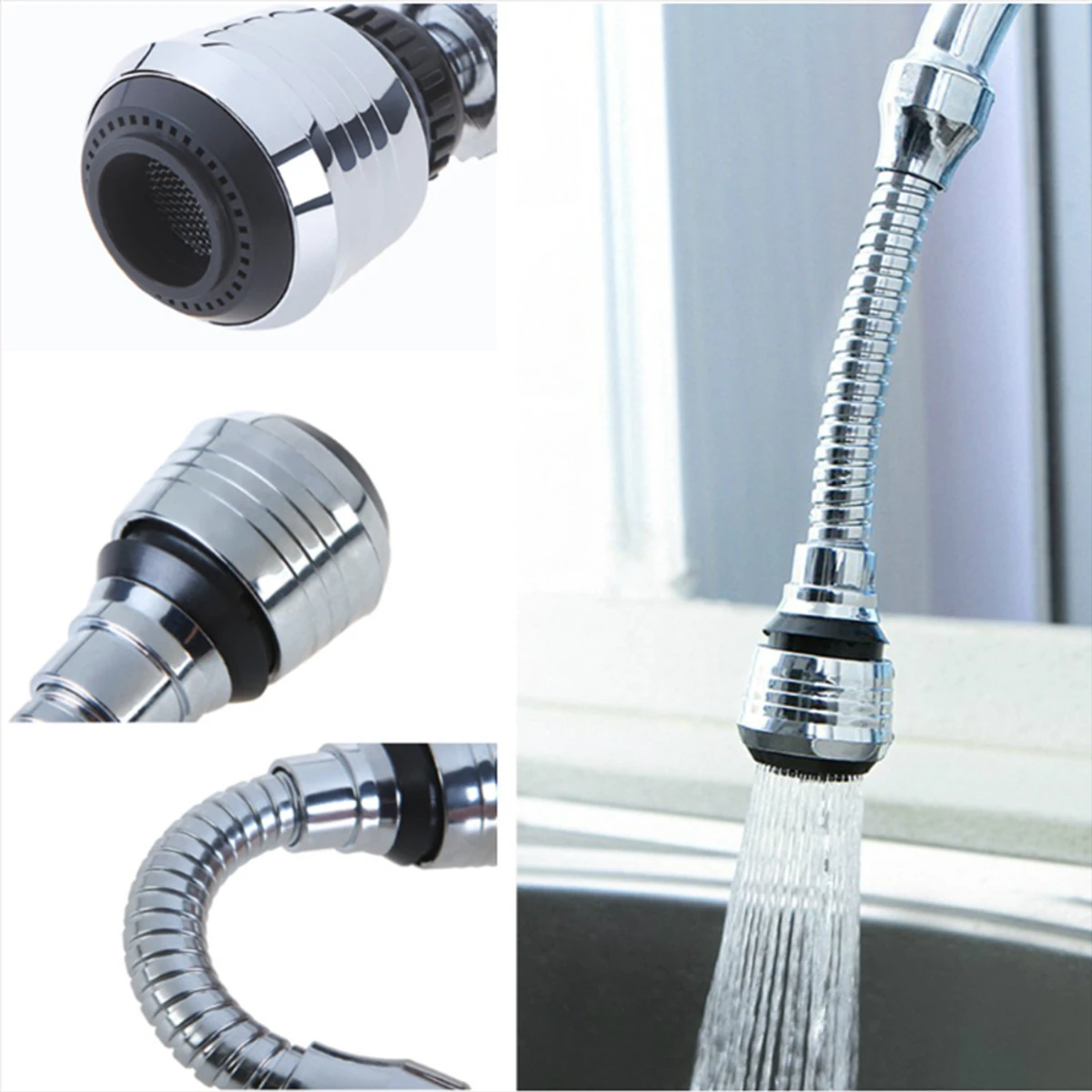 Turbo Flex- Water Saving High Pressure Nozzle Tap Adapter Bathroom Sink Spray Bathroom Shower Rotatable Accessories - Image 1