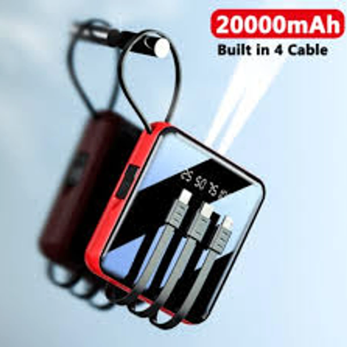 20000 MAH Powerbank with LED Display and All in One Cable set - Image 1