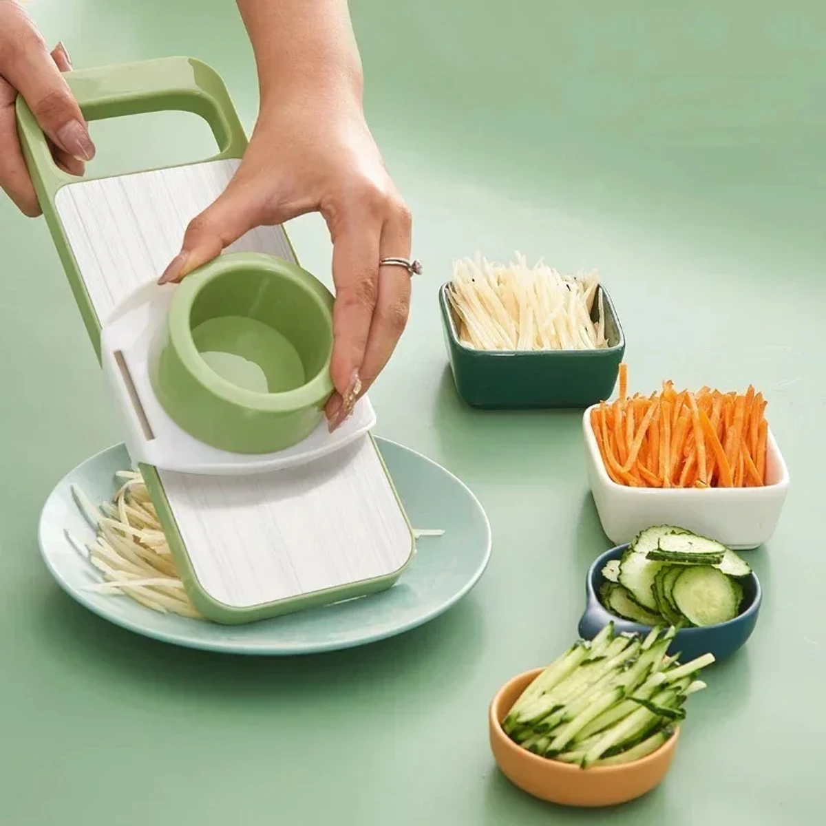 5 in 1 Stainless Steel Multifunctional Safe Manual Vegetable Slicer - Image 1