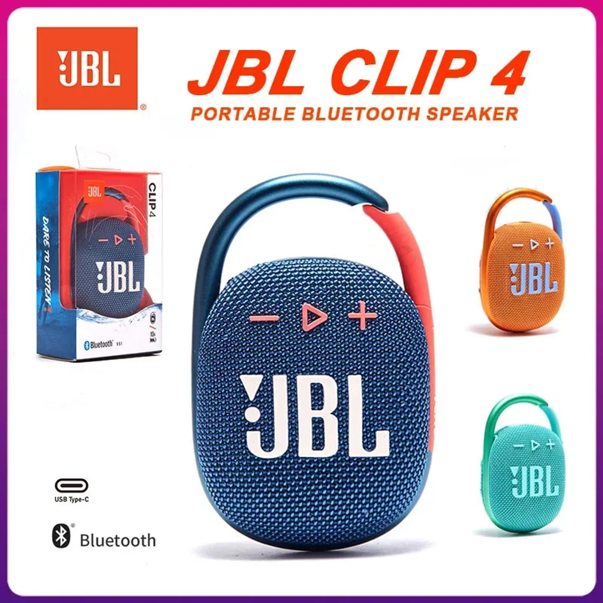 JBL Clip 4 Portable Wireless Bluetooth Speaker - Image 1