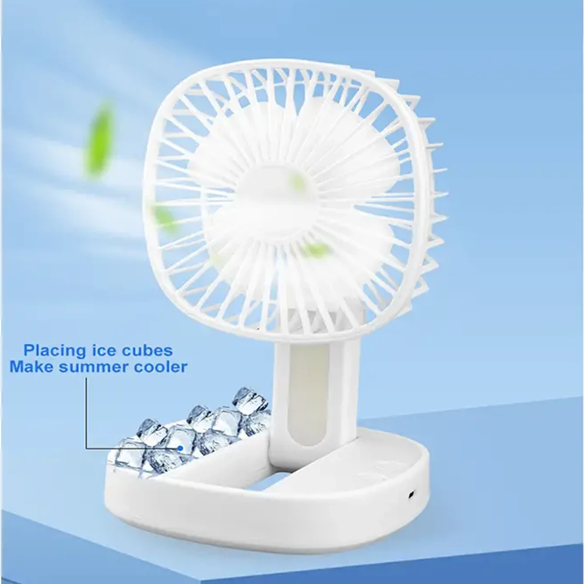 Portable Mini Handheld USB Charging Fan, Desktop Outdoor Travel Handheld Iceable Night Light