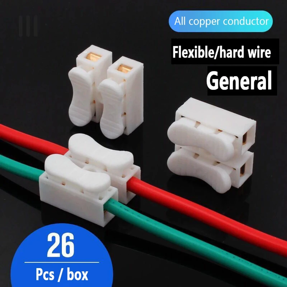 Wire universal 2P Pins CH2 Quick Splice Lock Wire Connector Electrical Cable Terminals Connectors Copper Core - Image 2