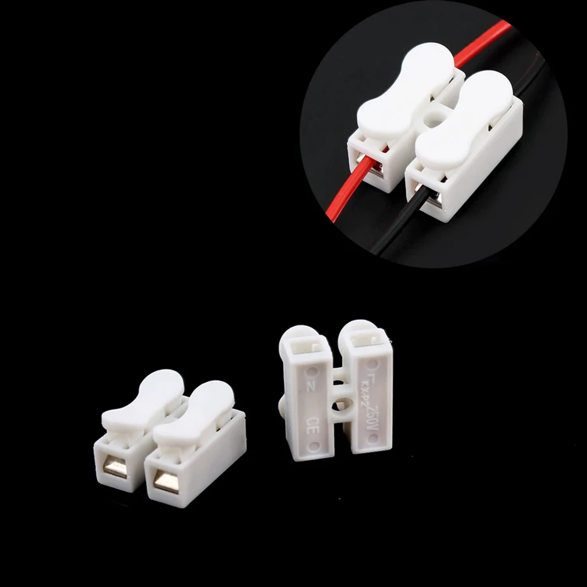 Wire universal 2P Pins CH2 Quick Splice Lock Wire Connector Electrical Cable Terminals Connectors Copper Core - Image 3