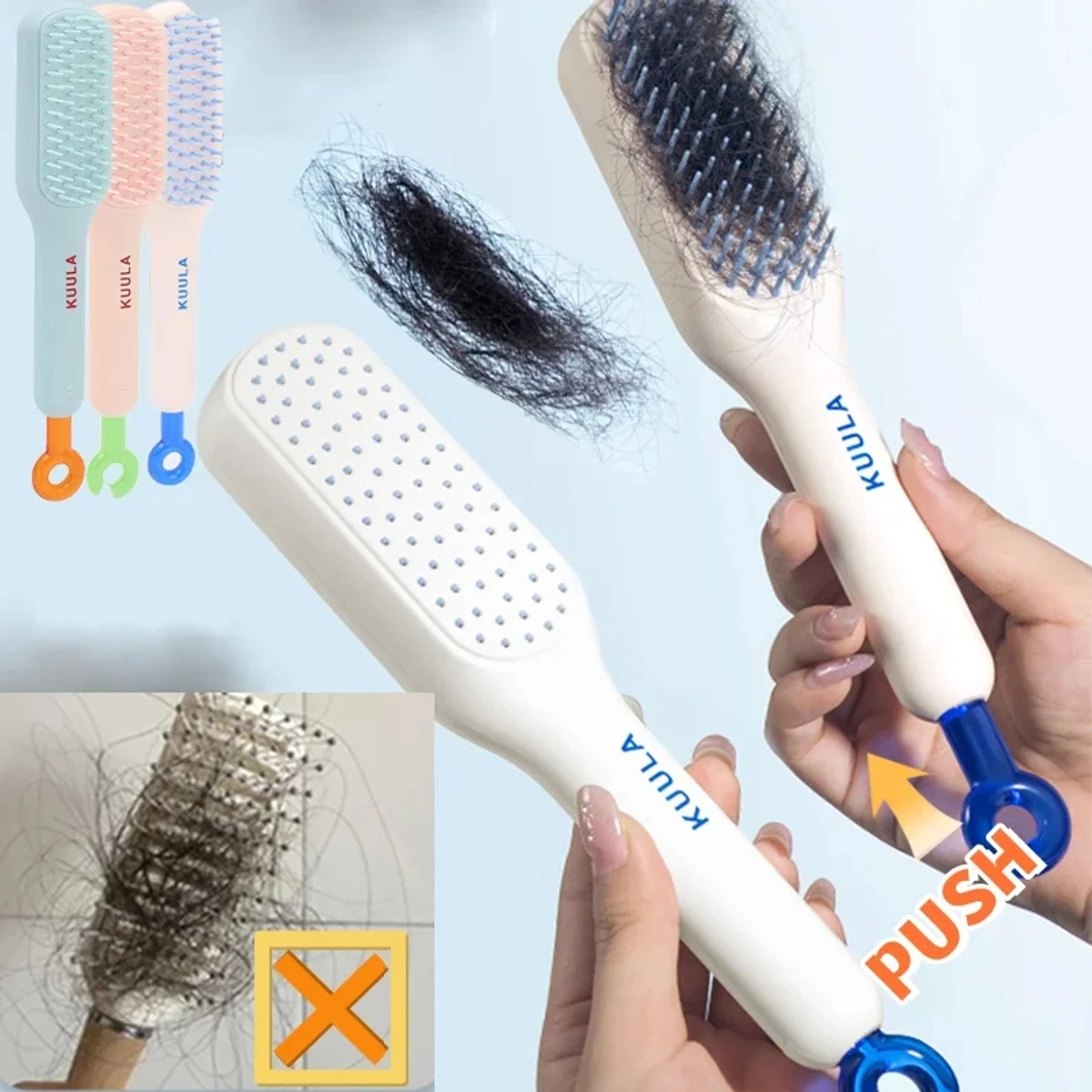 Massage Comb Antitangle Static Hair Comb Does Not Tangle and Clean Hair Quickly Massage Scalp Unknot Undo Hair Barber Brush - Image 1