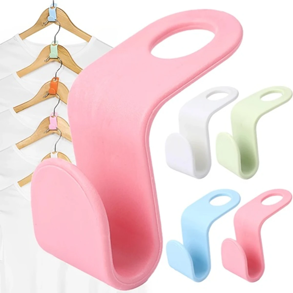 10 pcs Space Saving Clothes Hanger Connector Hooks Wardrobe Non Slip Creative S-Shaped Tiny Hook Mini Storage Holder