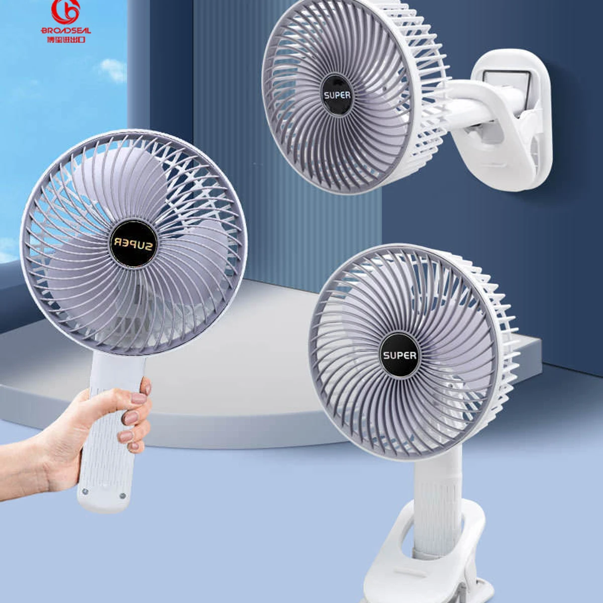 Mini Folding Fan 9 inch  Pedestal Standing Fan Portable Usb Rechargeable Tower Table Desk Stand Fan