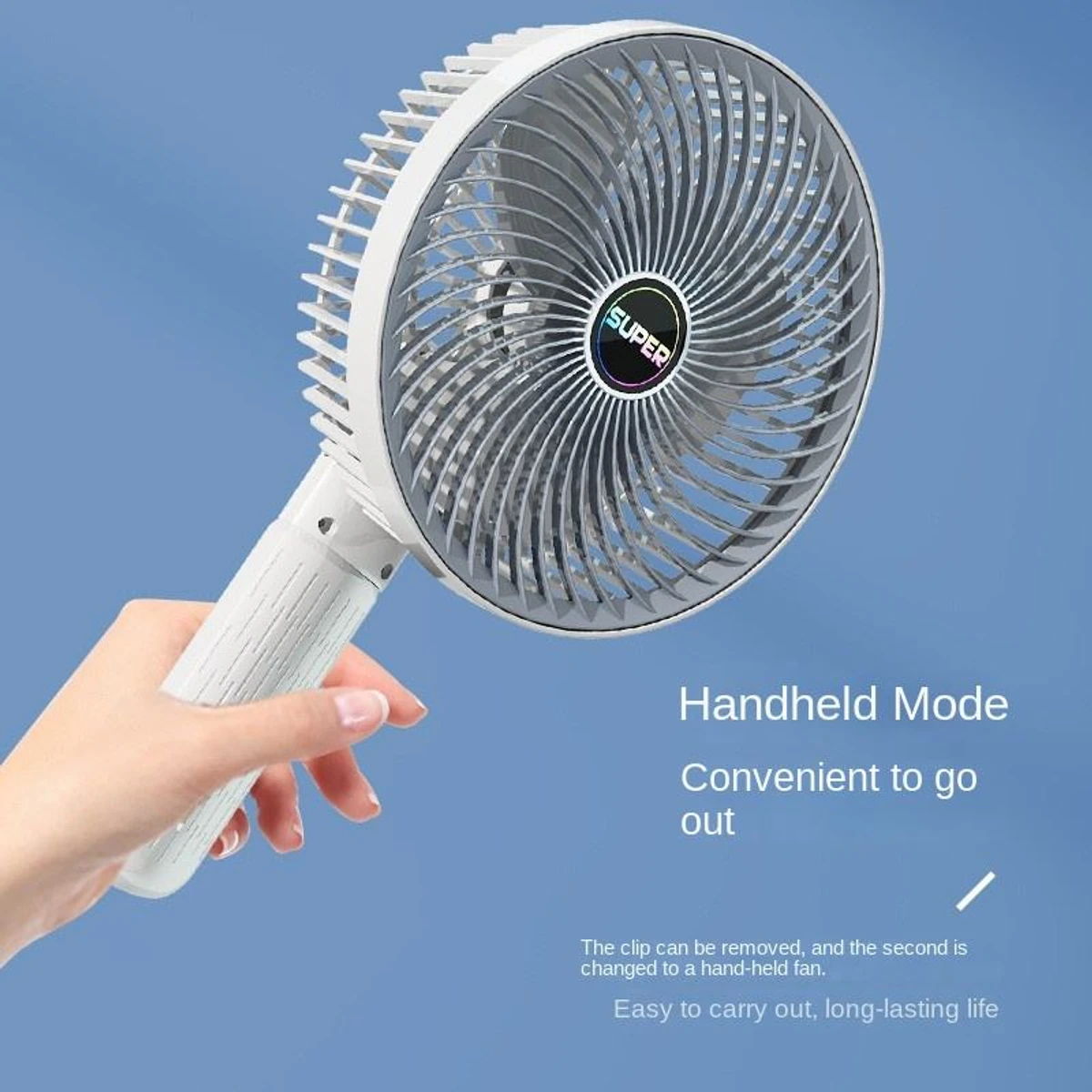 Mini Folding Fan 9 inch  Pedestal Standing Fan Portable Usb Rechargeable Tower Table Desk Stand Fan - Image 3