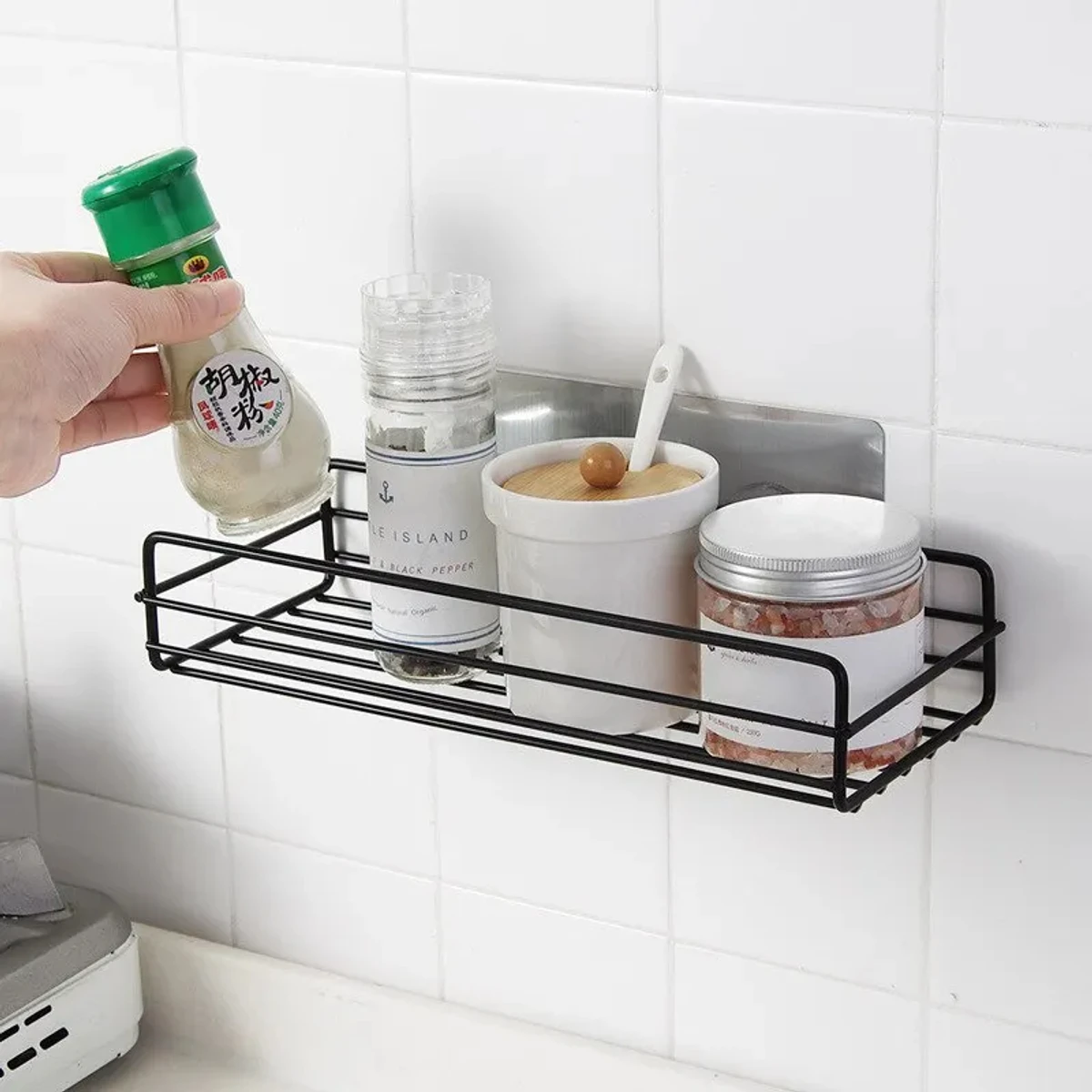 Bathroom Storage Rack Kitchen Organizer Shelf Iron Shower Punch Free Mounted Caddy Rack