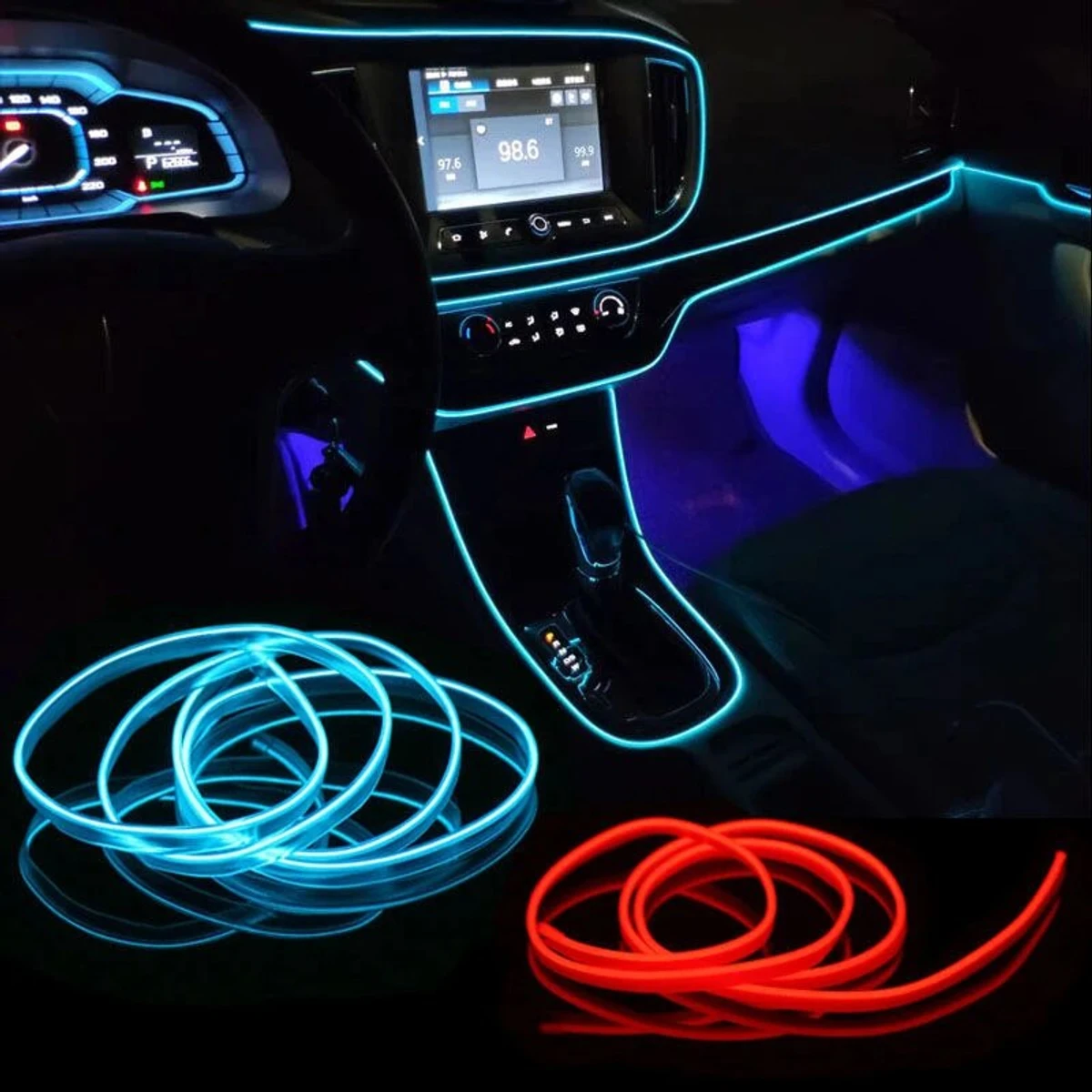 Car Neon LED Light Light Interior Lighting Garland Wire - Image 1