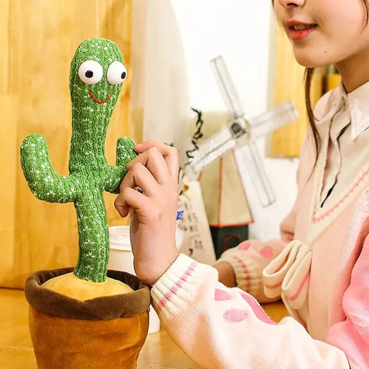 Funny Cactus Speak Talk Sound Record Repeat Toy - Image 1