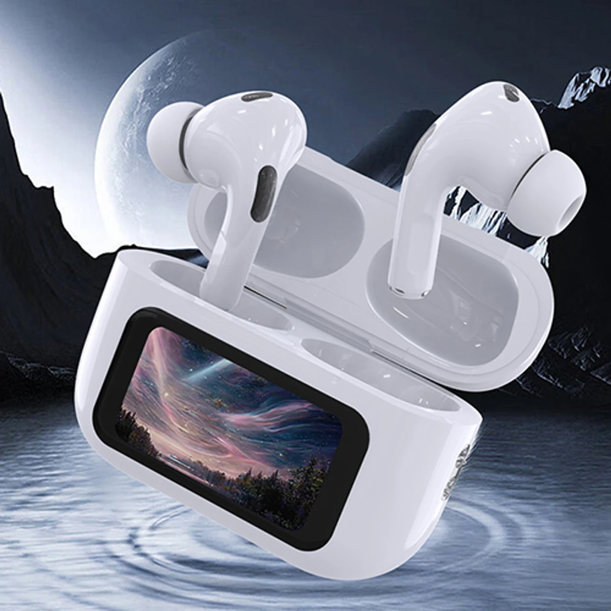 A9 Pro Earphone Touch Screen Wireless Bluetooth 5.4 Headphone ANC/ENC Noise Cancelling In Ear Earbuds With HD Mic Call Headset - Image 2