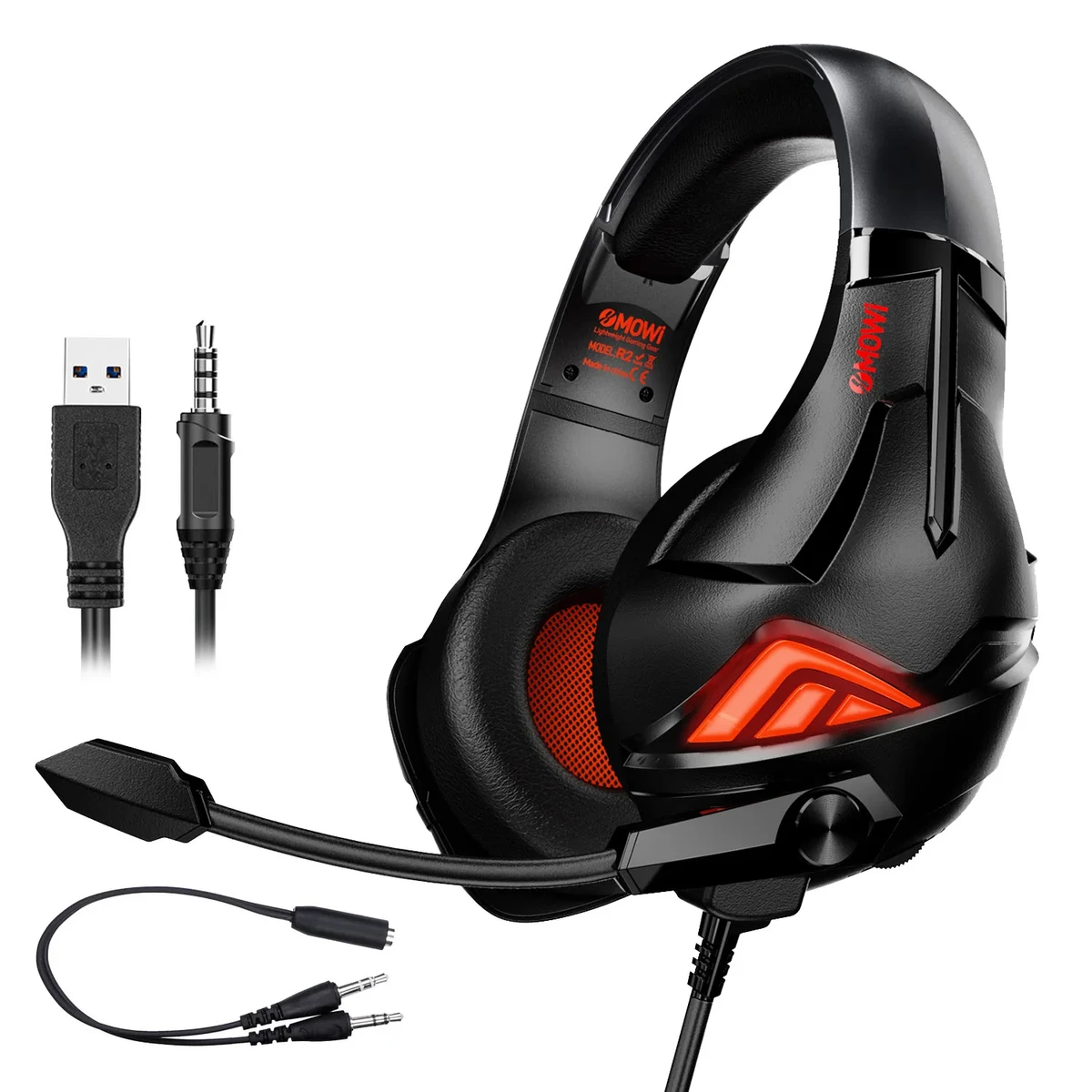 xMOWI R2 Gaming Headphones RGB Lamp