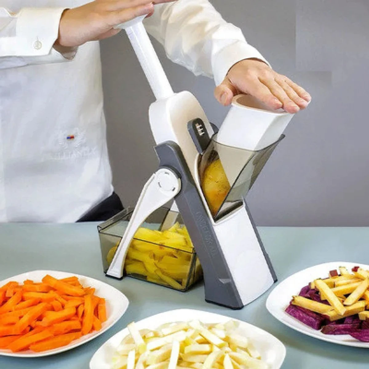 4-in-1 Adjustable BRAVA Spring Slicer for household kitchen - Image 1